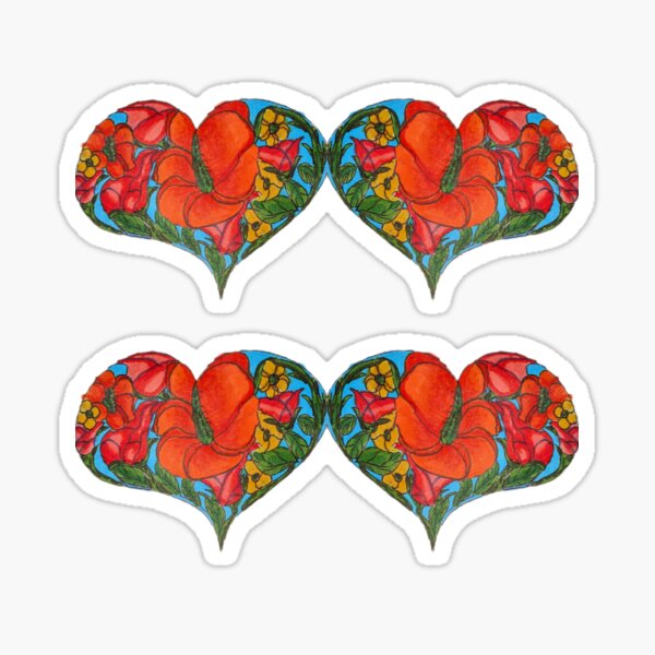 Designer Heartflowers Sticker