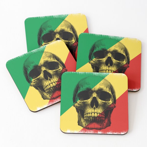 Item preview, REPUBLIC OF THE CONGO SKULL FLAG NATION RAREART COUNTRY HALLOWEEN #ogirdor designed and sold by ogirdorgraphics.