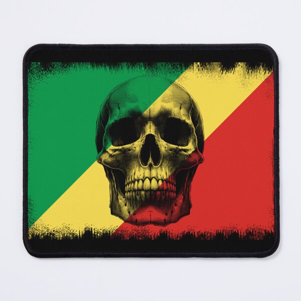 Item preview, REPUBLIC OF THE CONGO SKULL FLAG NATION RAREART COUNTRY HALLOWEEN #ogirdor designed and sold by ogirdorgraphics.
