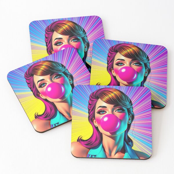 Item preview, Chica chicle estilo pop art designed and sold by Ink And Inspire.