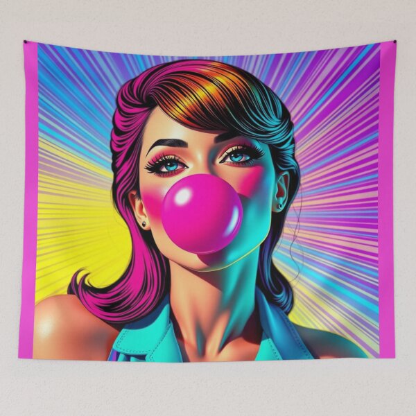 Item preview, Pop Art Bubble Gum Girl designed and sold by Ink And Inspire.