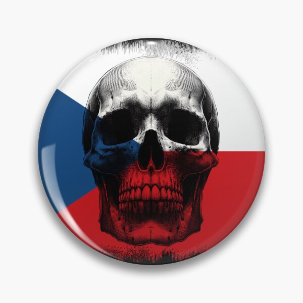 Item preview, CZECH REPUBLIC SKULL FLAG NATION RAREART COUNTRY HALLOWEEN #ogirdor designed and sold by ogirdorgraphics.