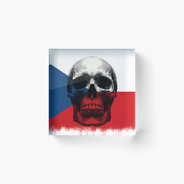 Item preview, CZECH REPUBLIC SKULL FLAG NATION RAREART COUNTRY HALLOWEEN #ogirdor designed and sold by ogirdorgraphics.