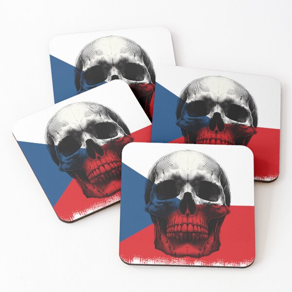Item preview, CZECH REPUBLIC SKULL FLAG NATION RAREART COUNTRY HALLOWEEN #ogirdor designed and sold by ogirdorgraphics.