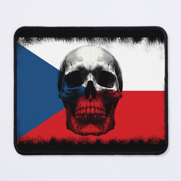 Item preview, CZECH REPUBLIC SKULL FLAG NATION RAREART COUNTRY HALLOWEEN #ogirdor designed and sold by ogirdorgraphics.