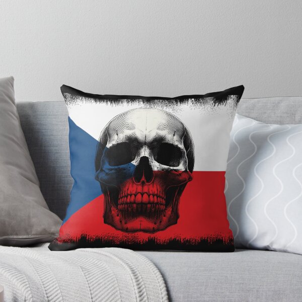 Item preview, CZECH REPUBLIC SKULL FLAG NATION RAREART COUNTRY HALLOWEEN #ogirdor designed and sold by ogirdorgraphics.