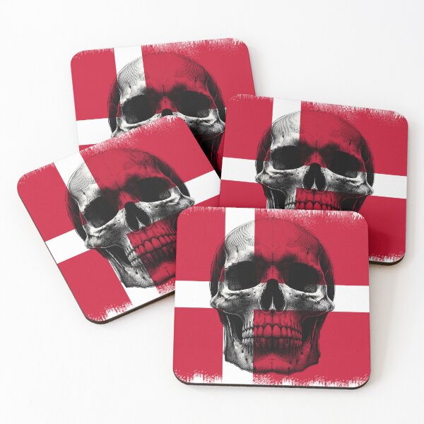 Item preview, DENMARK SKULL FLAG NATION RAREART COUNTRY HALLOWEEN #ogirdor designed and sold by ogirdorgraphics.