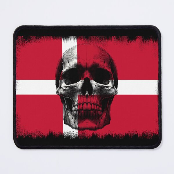 Item preview, DENMARK SKULL FLAG NATION RAREART COUNTRY HALLOWEEN #ogirdor designed and sold by ogirdorgraphics.