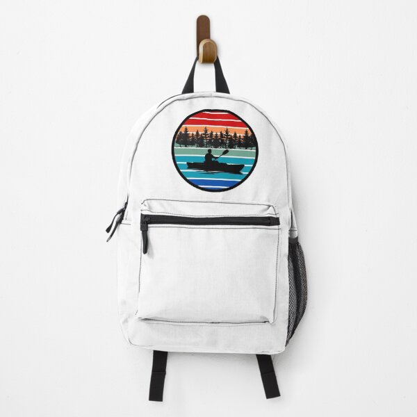 Item preview, Retro Kayaker Badge designed and sold by The Wandering Bookworm.