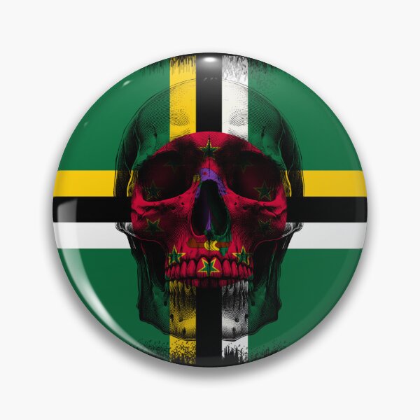 Item preview, DOMINICA SKULL FLAG NATION RAREART COUNTRY HALLOWEEN #ogirdor designed and sold by ogirdorgraphics.