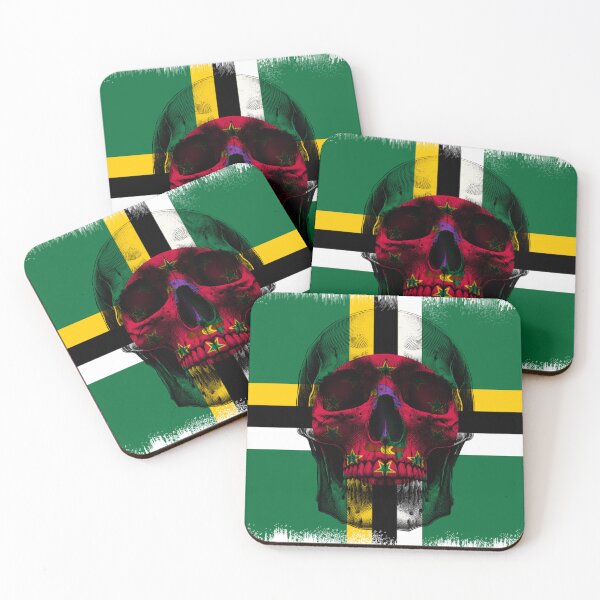 Item preview, DOMINICA SKULL FLAG NATION RAREART COUNTRY HALLOWEEN #ogirdor designed and sold by ogirdorgraphics.