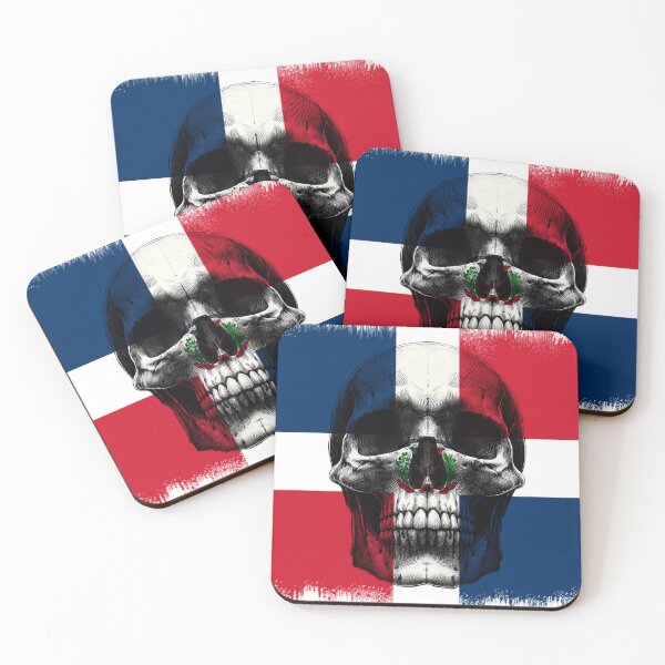Item preview, DOMINICAN REPUBLIC SKULL FLAG NATION RAREART COUNTRY HALLOWEEN #ogirdor designed and sold by ogirdorgraphics.