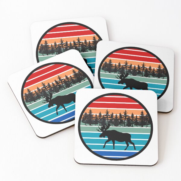 Item preview, Retro Moose Badge designed and sold by The Wandering Bookworm.