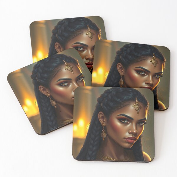 Item preview, Hyperrealistic Ethereal Woman with Braids and Candlelight Glow designed and sold by Arts Unlimited.
