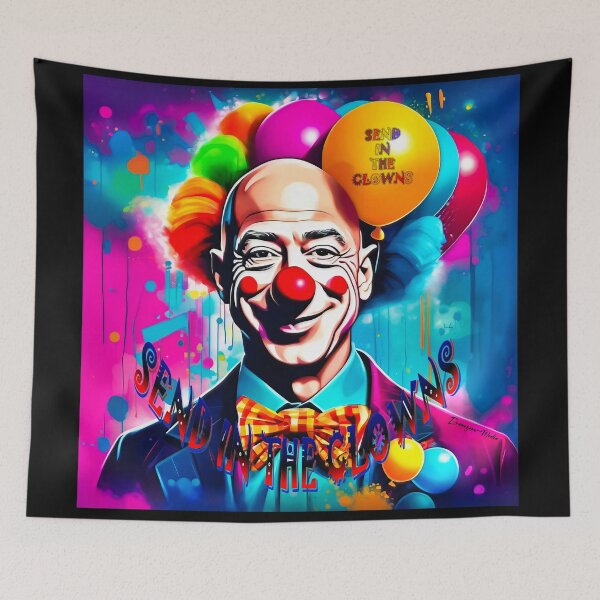 Item preview, USA Political Satire Jeff Bezos MAGA Circus clown designed and sold by Drone-tees.