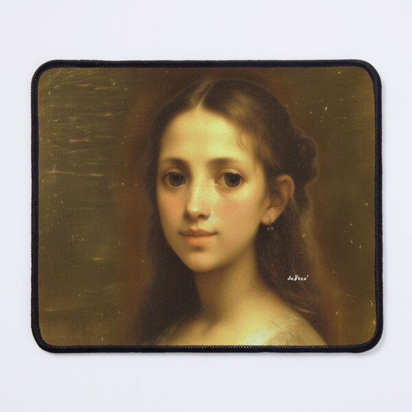 Item preview, Vintage Portrait of a Young Lady with Mesmerizing Large Eyes on a Rustic Grunge - dePace' designed and sold by mrpropcake.