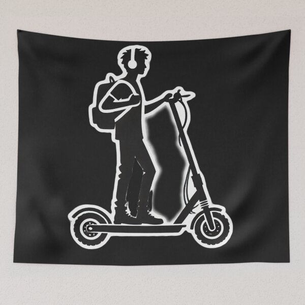 Artikelvorschau, Rollerfahrer-Silhouette entworfen und verkauft von Wiredart.