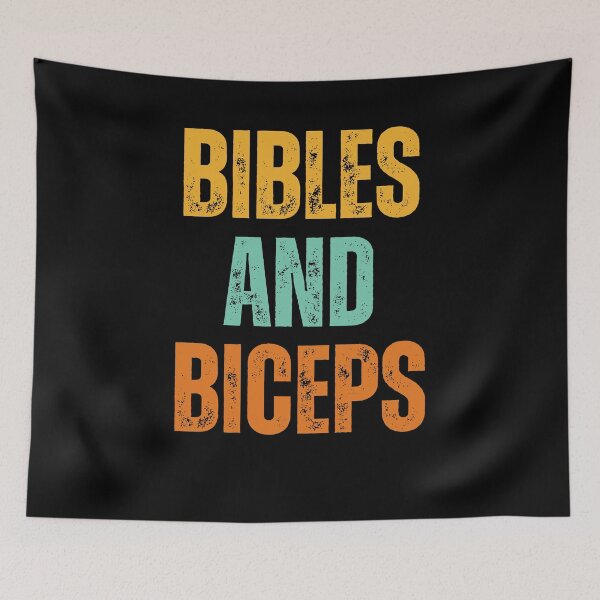 Item preview, Retro Bibles and Biceps Christian Workout gym fitness designed and sold by snowry.