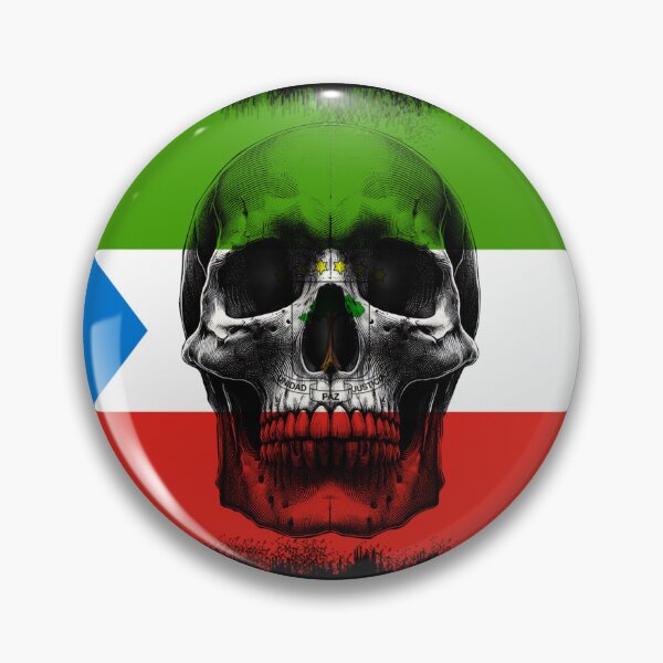 Item preview, EQUATORIAL GUINEA SKULL FLAG NATION RAREART COUNTRY HALLOWEEN #ogirdor designed and sold by ogirdorgraphics.