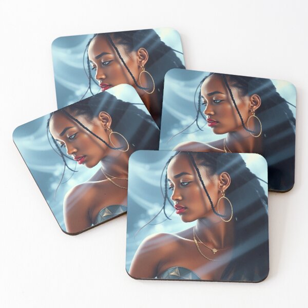 Item preview, Hyperrealistic Portrait in Motion - Ethereal Woman with Geometric Attire designed and sold by Arts Unlimited.