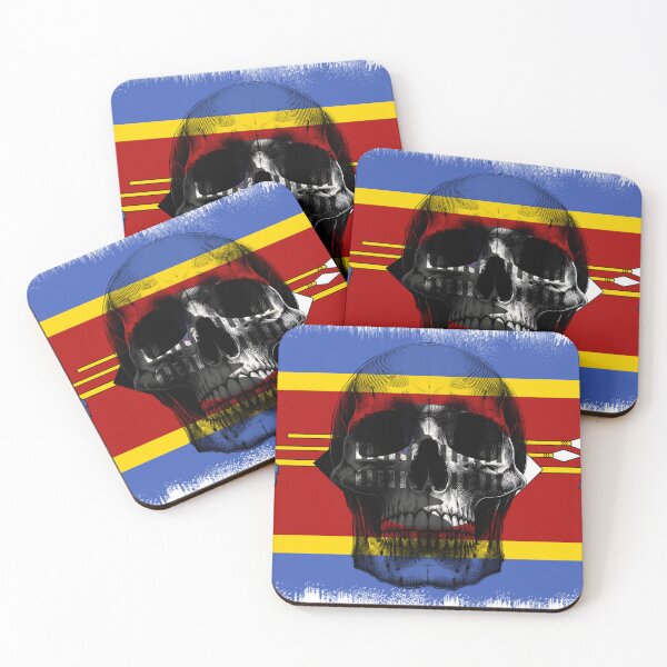 Item preview, ESWATINI SKULL FLAG NATION RAREART COUNTRY HALLOWEEN #ogirdor designed and sold by ogirdorgraphics.
