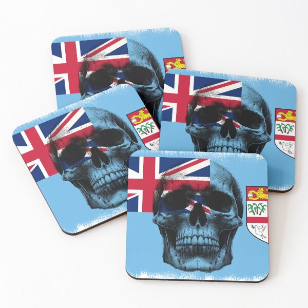 Item preview, FIJI SKULL FLAG NATION RAREART COUNTRY HALLOWEEN #ogirdor designed and sold by ogirdorgraphics.
