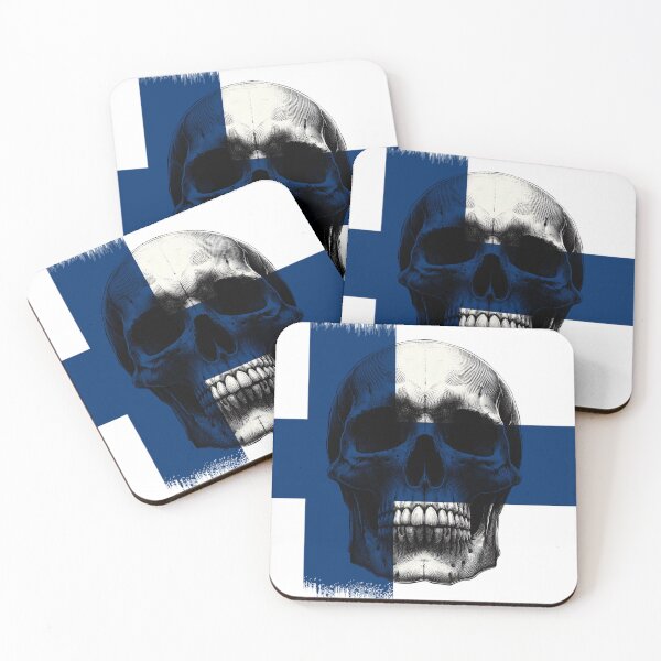 Item preview, FINLAND SKULL FLAG NATION RAREART COUNTRY HALLOWEEN #ogirdor designed and sold by ogirdorgraphics.