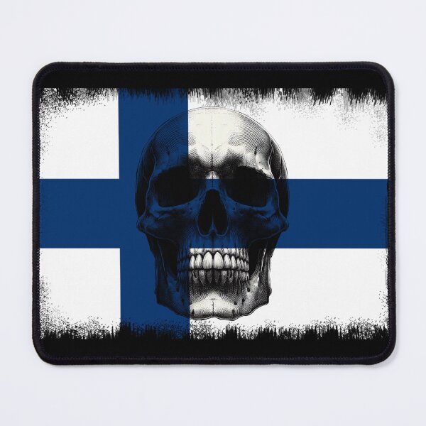 Item preview, FINLAND SKULL FLAG NATION RAREART COUNTRY HALLOWEEN #ogirdor designed and sold by ogirdorgraphics.