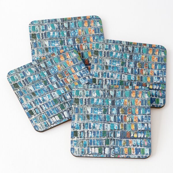 Item preview, Abstract Blue Bookcase designed and sold by MiANGELOFINEART.