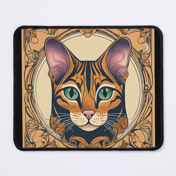 Item preview, Art Nouveau of Bengal or Bengal cat designed and sold by LumiLemon.