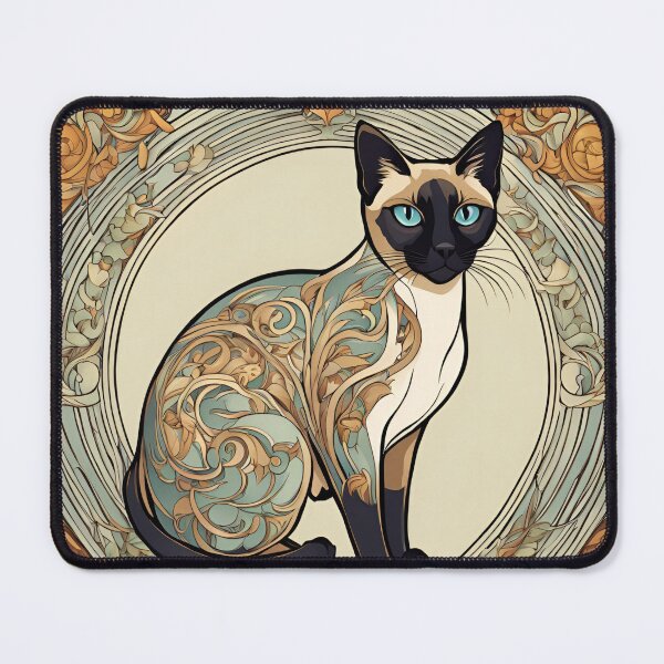 Item preview, Art Nouveau Siamese Cat Sitting designed and sold by LumiLemon.
