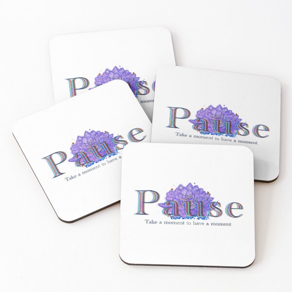 Item preview, Lotus Flower Art - "Pause, Take a Moment" Mindfulness Quote designed and sold by aadventures.