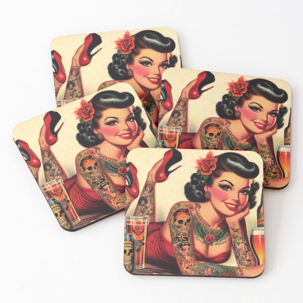 Item preview, Old School Beer Pin-up designed and sold by PulpVintage.