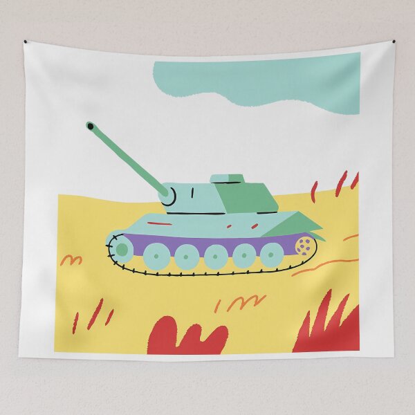 Item preview, Colorful Tanks Vibrant Landscape Military Art Abstract Warfare designed and sold by ART ATTACK ZONE.