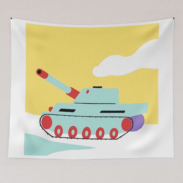 Item preview, A Tank Vibrant Landscape Military Art Abstract Warfare designed and sold by ART ATTACK ZONE.