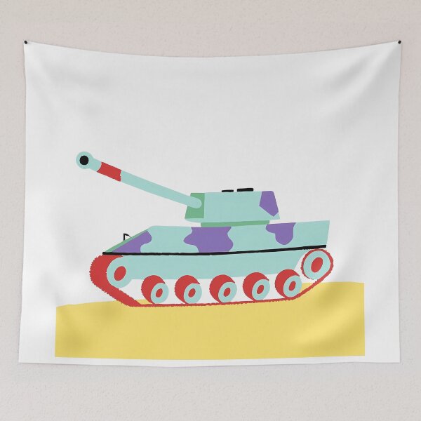 Item preview, Pop Tanks Vibrant Landscape Military Art Abstract Warfare designed and sold by ART ATTACK ZONE.