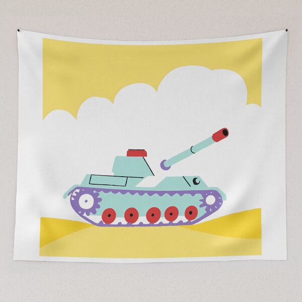 Item preview, War Tanks Vibrant Landscape Military Art Abstract Warfare designed and sold by ART ATTACK ZONE.
