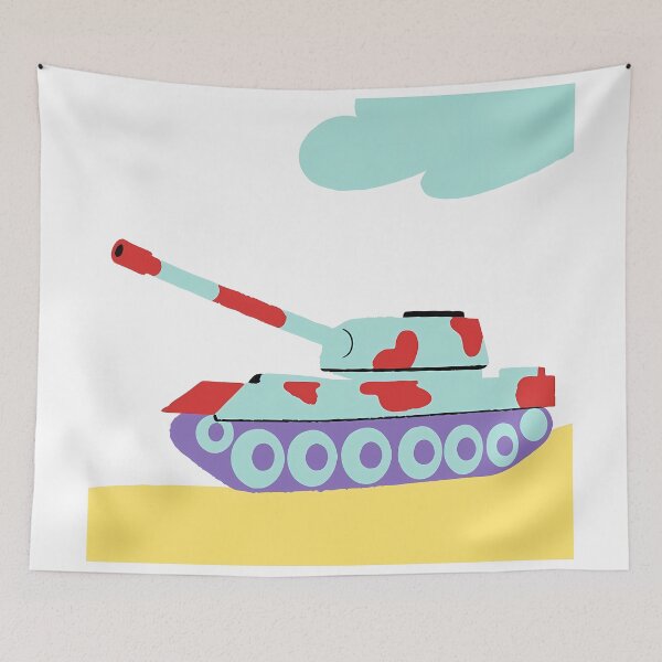 Item preview, USA Tanks Vibrant Landscape Military Art Abstract Warfare designed and sold by ART ATTACK ZONE.