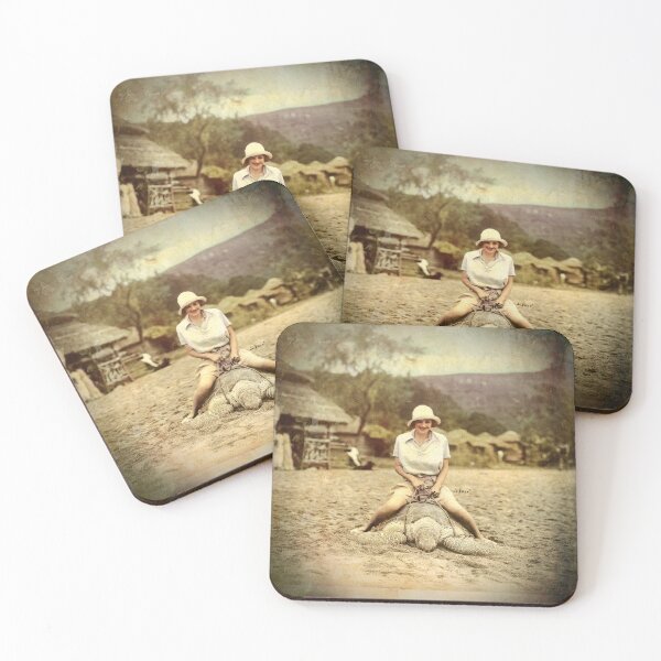 Item preview, Whimsical 1930s Art Young Lady Riding a Sea Turtle - dePace' designed and sold by mrpropcake.