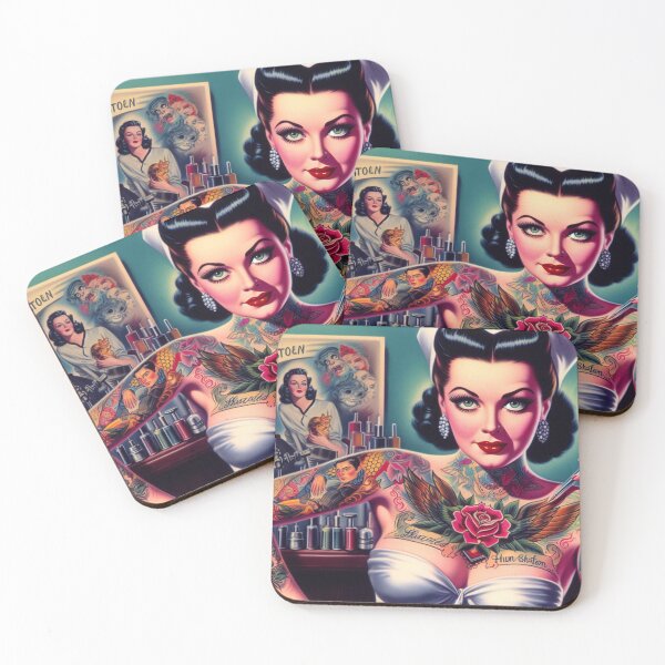 Item preview, Vintage Inked Woman designed and sold by PulpVintage.