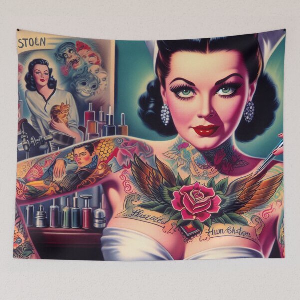 Item preview, Vintage Inked Woman designed and sold by PulpVintage.