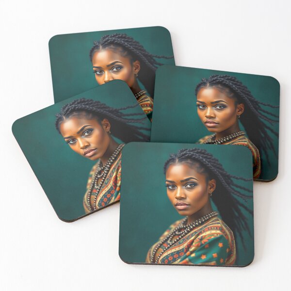 Item preview, Hyperrealistic Portrait - Ethereal Woman in Motion with Teal Backdrop designed and sold by Arts Unlimited.