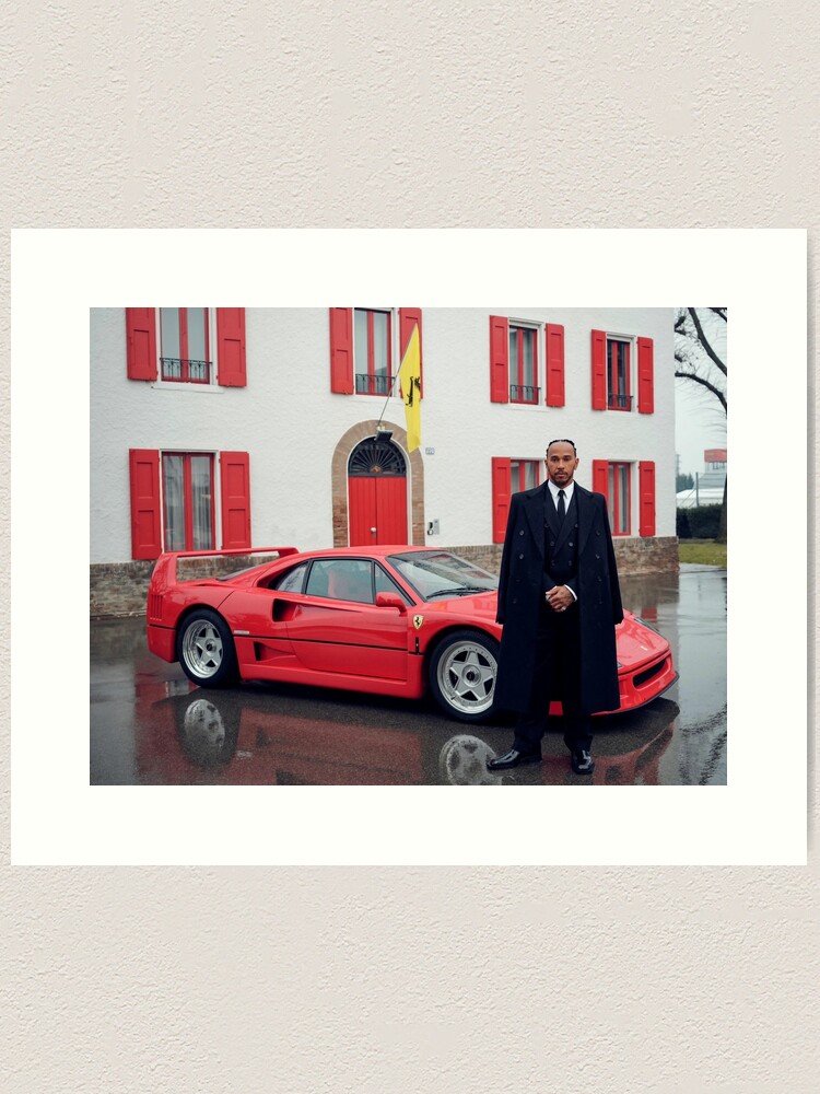 Thumbnail 2 of 3, Art Print, Lewis Hamilton and Ferrari: A Historic Partnership Unveiled designed and sold by c123035.