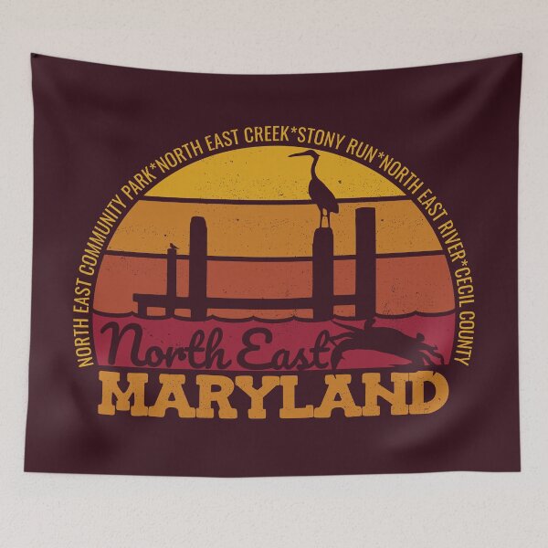 Item preview, North East Maryland Sunset Retro Local Pride Logo designed and sold by CRHPOD20.