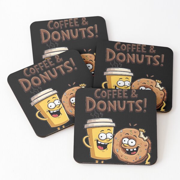Item preview, Mmm... Coffee & Donuts - Cartoon Style designed and sold by ai1art.