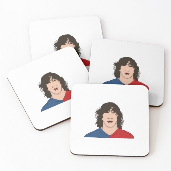 Item preview, Puyol wearing the Barcelona shirt in charcoal drawing designed and sold by JONPIPOU.