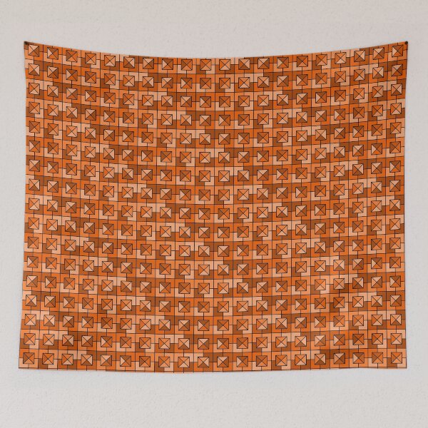 Item preview, Orange Triangles in Squares designed and sold by Lindsey Popejoy.