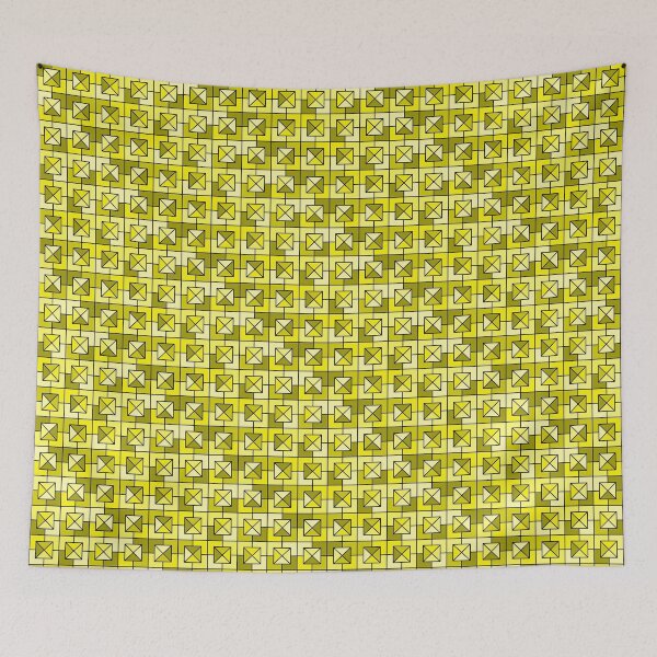 Item preview, Yellow Triangles in Squares designed and sold by Lindsey Popejoy.