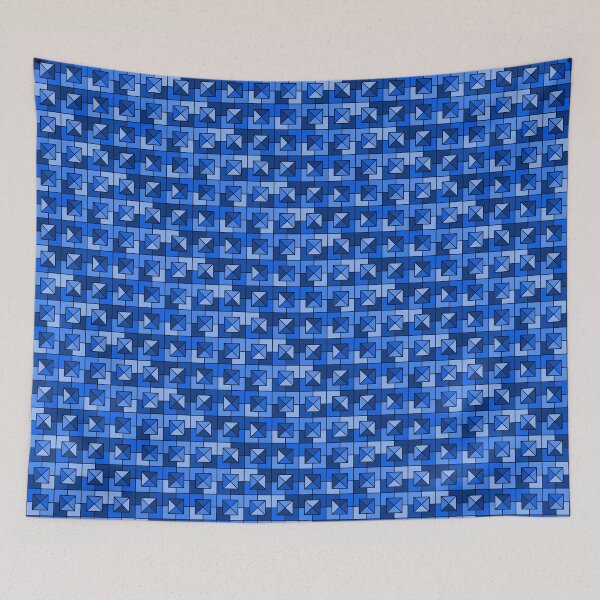 Item preview,  Blue Triangles in Squares designed and sold by Lindsey Popejoy.
