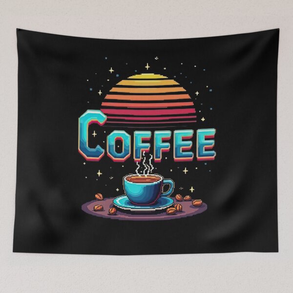 Item preview, Retro Pixel Coffee Vibes - 80s Arcade Art designed and sold by ai1art.